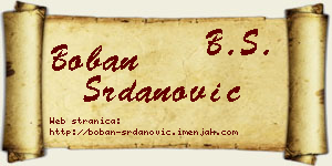 Boban Srdanović vizit kartica